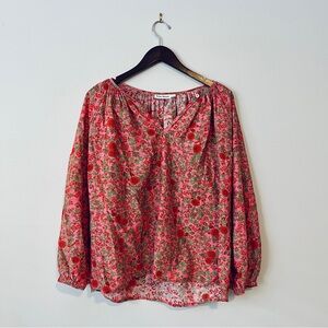 Roller Rabbit Pink Rhody Floral Print Anette Blouse